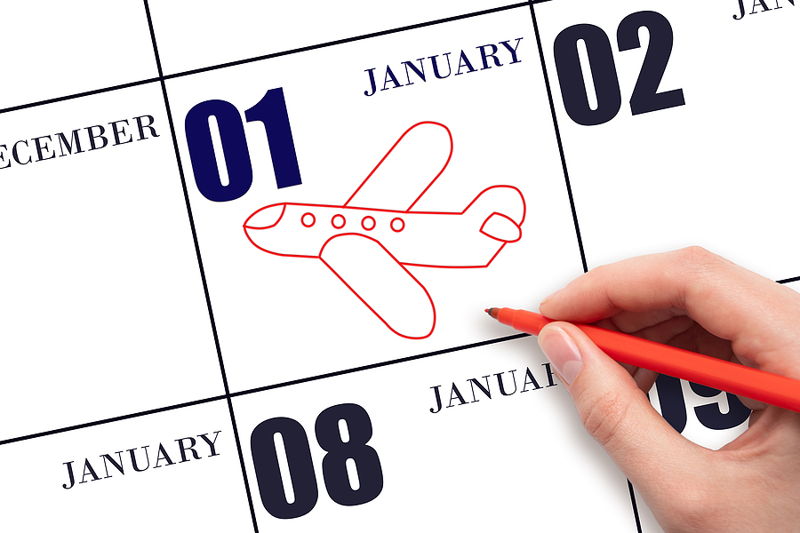 first january with plane drawing january transfer window